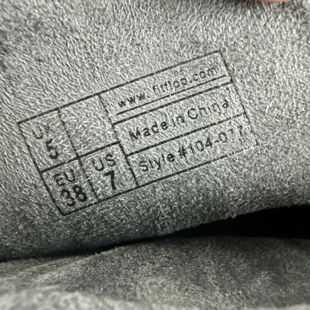 FitFlop Superboot Short Smoke Gray Suede Pull On Buckle Comfort Toning Womens 7